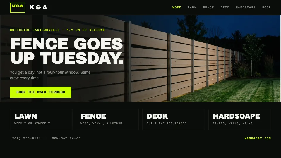 K & A website hero mockup