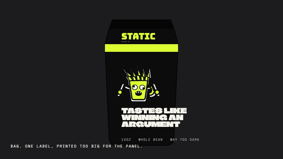 Static Coffee Co. retail bag