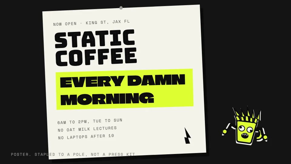 Static Coffee Co. gig-style poster